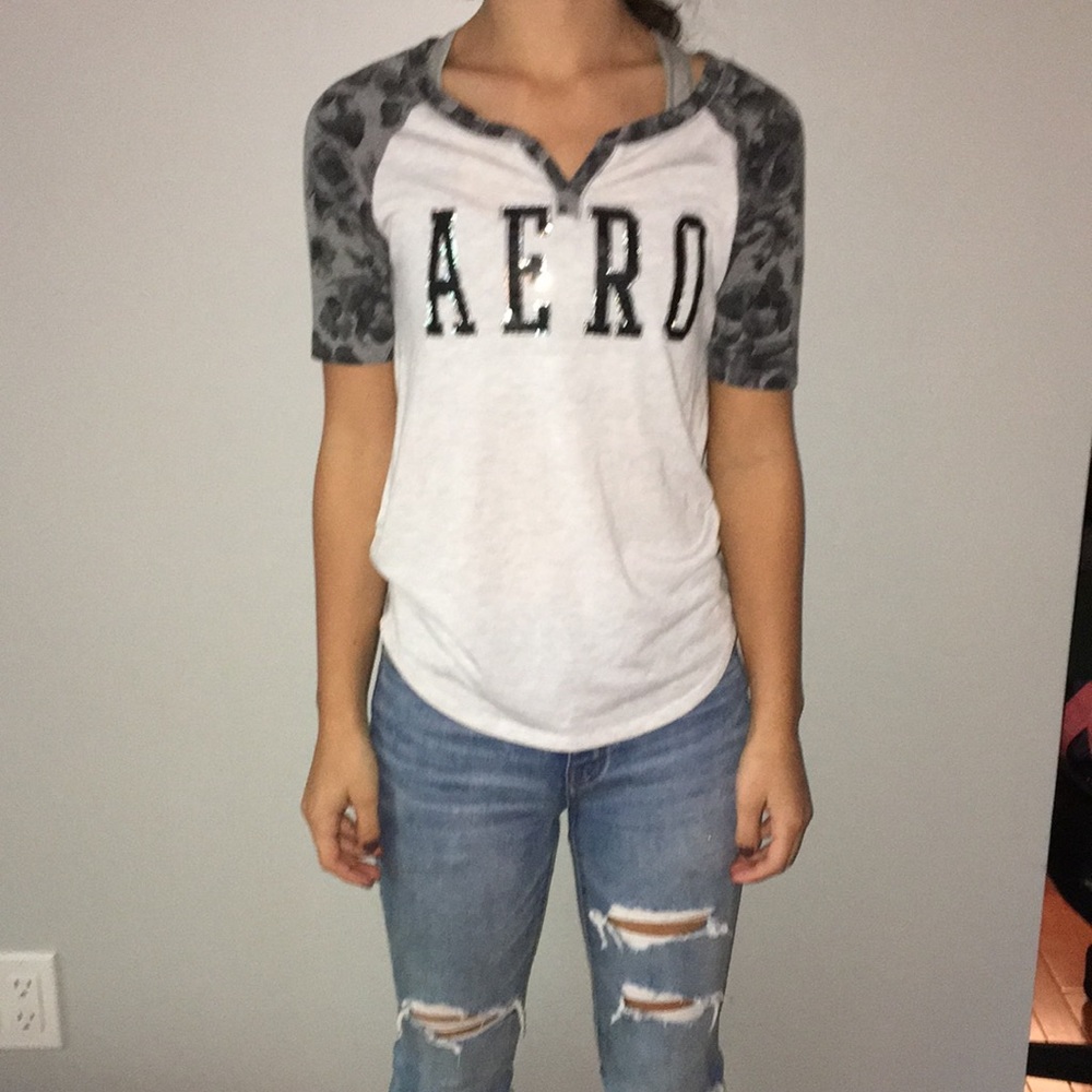 Grey sparkly Aeropostale shirt.